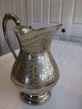 Vintage Silver-Plated Ornate Pitcher/Vase